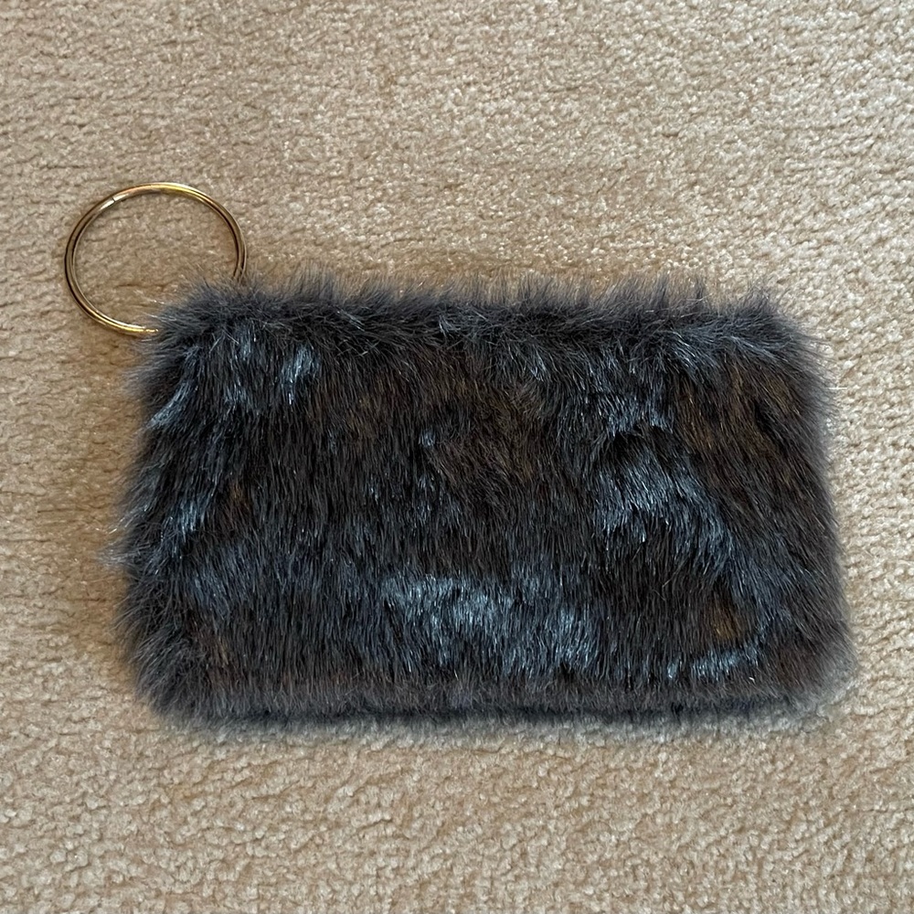 Faux Fur Gray Clutch - Purse - Violet & Brooks